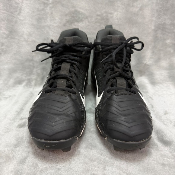 Nike Alpha Menace 2 Mid Black White Football Cleats Mens Size 9 AQ7653-001 - Picture 2 of 8